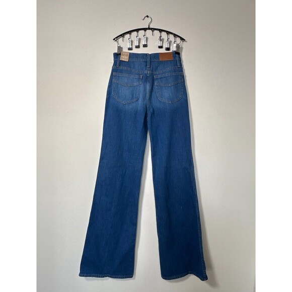 Madewell High Rise Flare Jeans Size 27 NWT Dark Wash Wide Leg 11” Rise $128 Reta - Picture 2 of 12